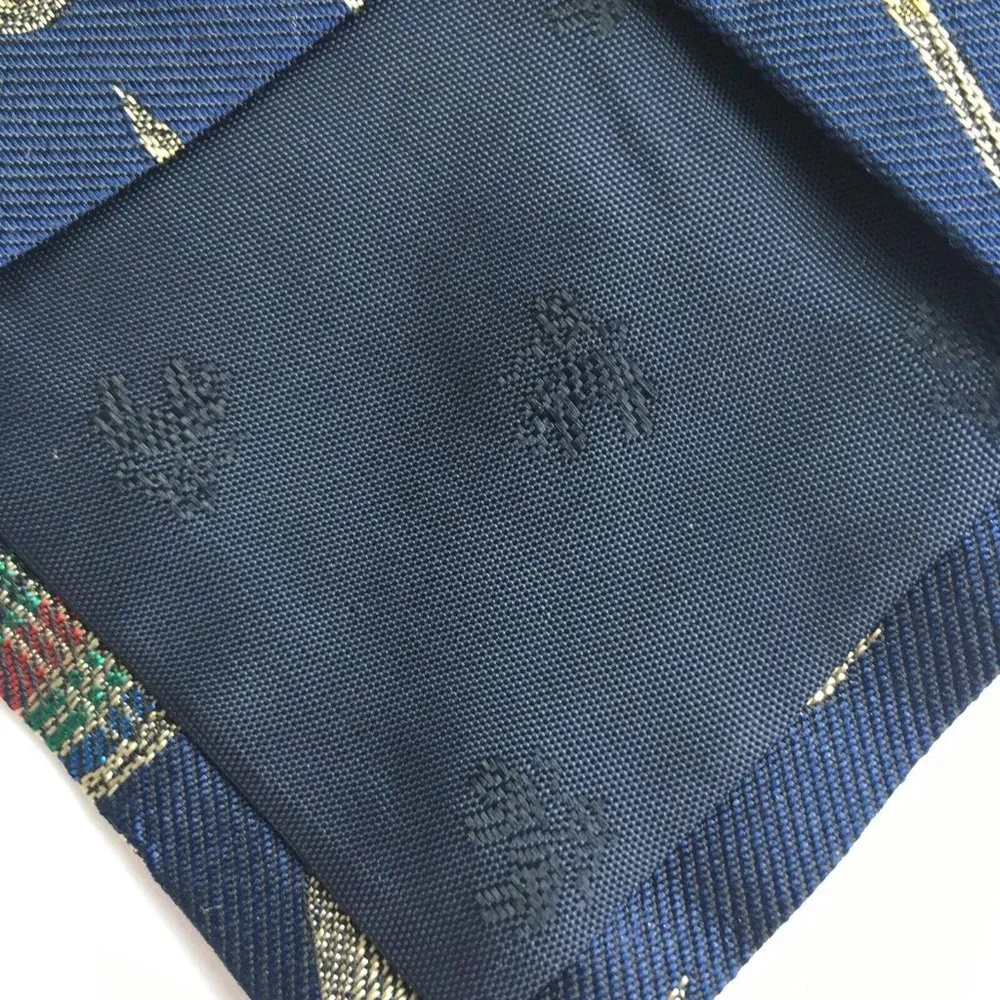 Brooks Brothers Makers Tie Golf Club 100% Silk Navy‎ Blue Made USA Necktie Mesn